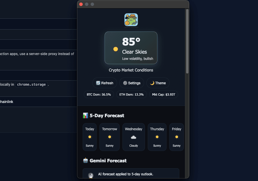 Froggy Crypto Weather Forecast Extension